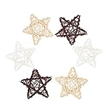 Airssory 9 Pcs 3-Colors Star Shaped Natural Wicker Rattan Balls Vase Fillers for Christmas Tree Ornament Wedding Birthday Party Decoration