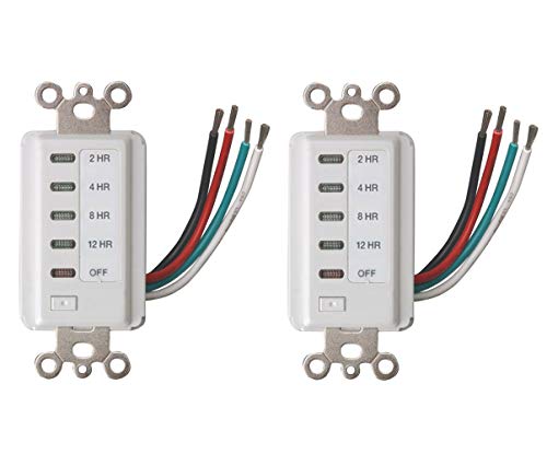 Bathroom Fan Auto Shut Off 2/4/8/12 Hour Preset Countdown Wall Switch Timer - White (2) #TOP5