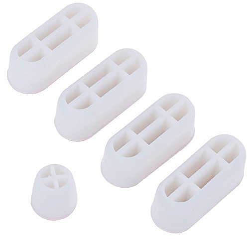 Lictin LTB236862US1 5 Piece Silicone Toilet Seat Bumpers for Most Brand and Model of Toilet Seat, White