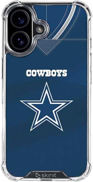 Skinit Clear Phone Case Compatible with iPhone 16 - Officially Licensed NFL Dallas Cowboys Double Vision Design