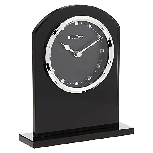 Bulova B5010 Ebony Crystal Desk Clock, Black