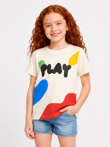 Image of LittleSpring Kids Short Sleeve Graphic T-Shirt 100% Cotton