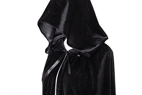Makroyl Unisex Hooded Cloak Long Velvet Cape For Halloween Christmas Cosplay Costume - Image 6
