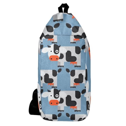 Sac à dos à bandoulière vache dessin animé multicolore 16x36cm