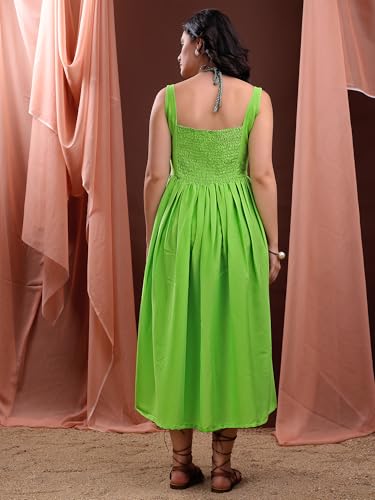Image of PURVAJA Women's Midi Cotton Blend Dress (Floe-246-250)