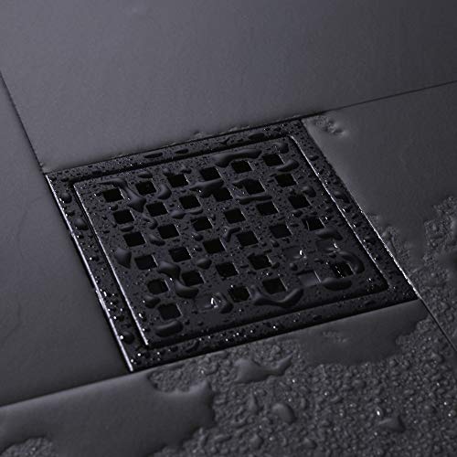 Siphon de douche carré 10,2 cm en acier inox SUS 304 noir mat - 4