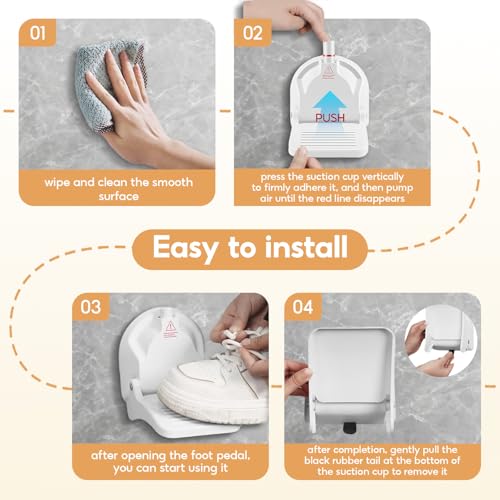 Ruppence No-Drill Foldable Anti-Slip Shower Foot Rest，Shower Step for Shaving Legs with Powerful Suction Cups, Multi-Purpose Shower Shaving Foot Rest，Supports Pregnant Women and Those with Back Pain 220 lbs