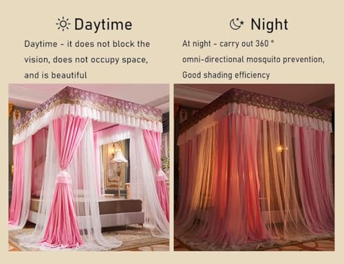 Ciel de lit moustiquaire grand format avec protection ombrage et rails