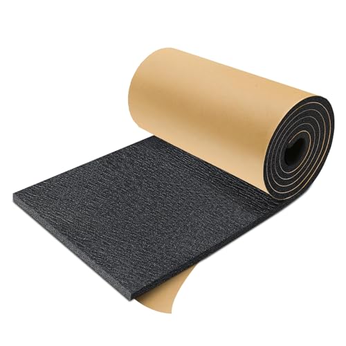 TroyStudio Sound Proof XPE Foam Highly Tear-Resistant, Self-Adhesive 13" x 78" Acoustic Heat Shield Closed Cell Foam Sheet - Waterproof Noise Vibration Thermal Insulation Roll for Home, HVAC and Car