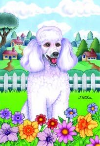 Best of Breed Poodle White - Tomoyo Pitcher Spring Large Flag