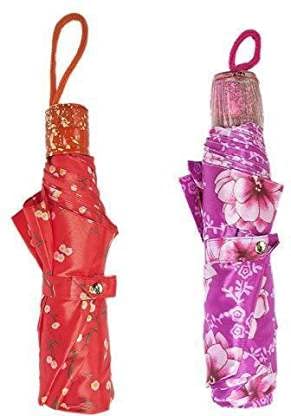 Akshar Tabla Mart Umbrella for Women Stylish Printed Big Size 3 Fold Big Size Umbrella for Men/Girls Combo - Set of 2 (Multicolor)