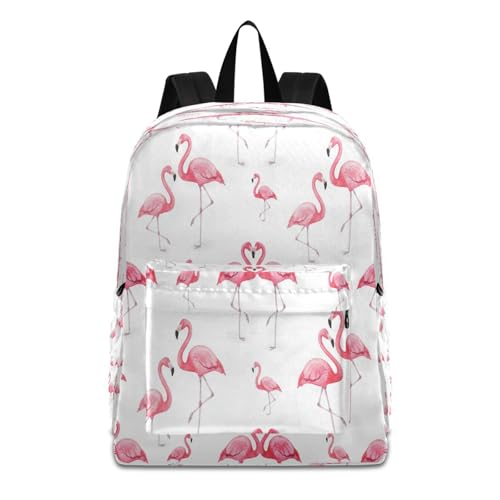 Mochila escolar casual tropical rosa para viaje libros y botellas