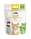 GimCat Soft Snacks Lachs mit Petersilie - Weiches und proteinreiches Katzenleckerli ohne Zuckerzusatz - 1 Beutel (1 x 60 g)
