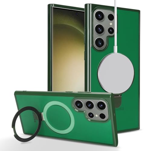 Image of Cavor for Samsung Galaxy S23 Ultra Case,Compatible with Magsafe, Dark Green | Galaxy S23 Ultra Phone Case with Stand Magnetic, Shockproof Slim Protective Cases for Women Men