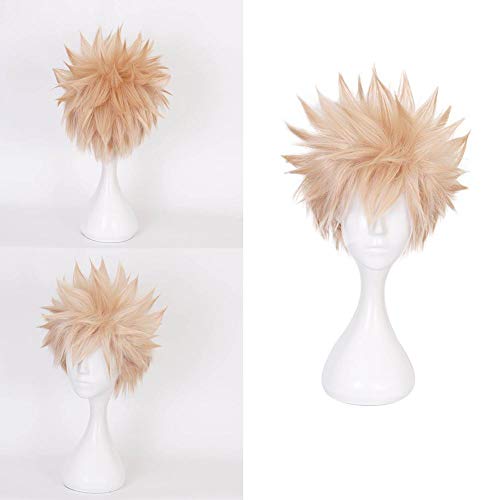 Bakugou Katsuki Bakugo Cosplay perruque pour mon héros académique Anime court Blonde Halloween fête Cosplay Costume synthétique cheveux perruques Cover