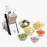 Zakarian by Dash Safe Slice Mandoline for Vegetables, Meal Prep & More with 30+ Presets & Thickness Adjuster - Black