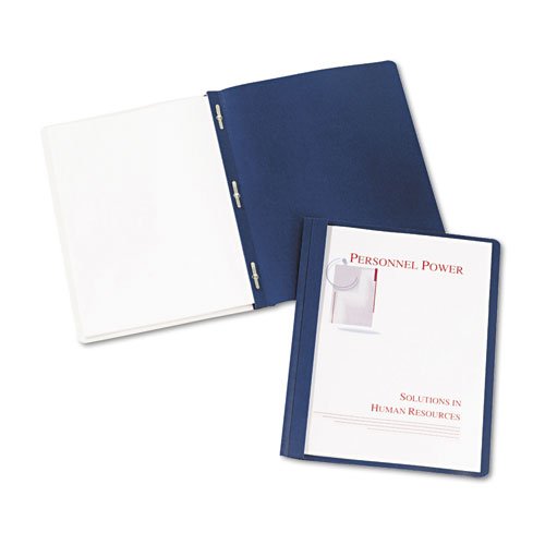Durable Clear-Front Report Cover, Tang Clip, LTR, 1/2'' Cap, Clear/Blue, 25/Box
