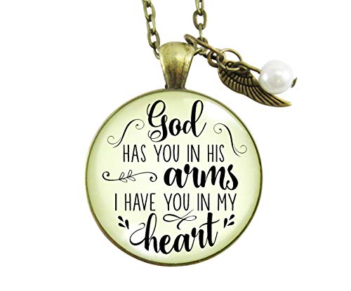 Gutsy Goodness 24" God Has You in His Arms Memorial Necklace Jewelry Angel Wing Charm