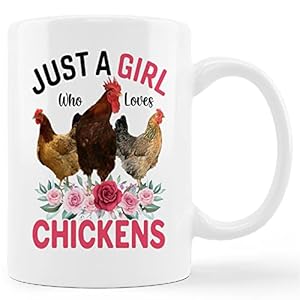 kunlisa Just A Girl Who Loves Chickens Ceramic Mug-11oz Coffee Milk Tea Mug Cup, Farmhouse Floral Chicken Hen Mug Cup,Chicken Lovers Gifts, Farm Girls Gifts kunlisa Just A Girl Who Loves Chickens Ceramic Mug 11oz Coffee Milk Tea Mug Cup Farmhouse Floral Chicken Hen Mug CupChicken Lovers Gifts Farm Girls Gifts