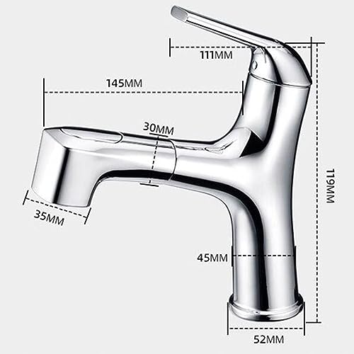 Grifo lavabo extraíble para eliminar manchas y salpicaduras en el baño negro 7
