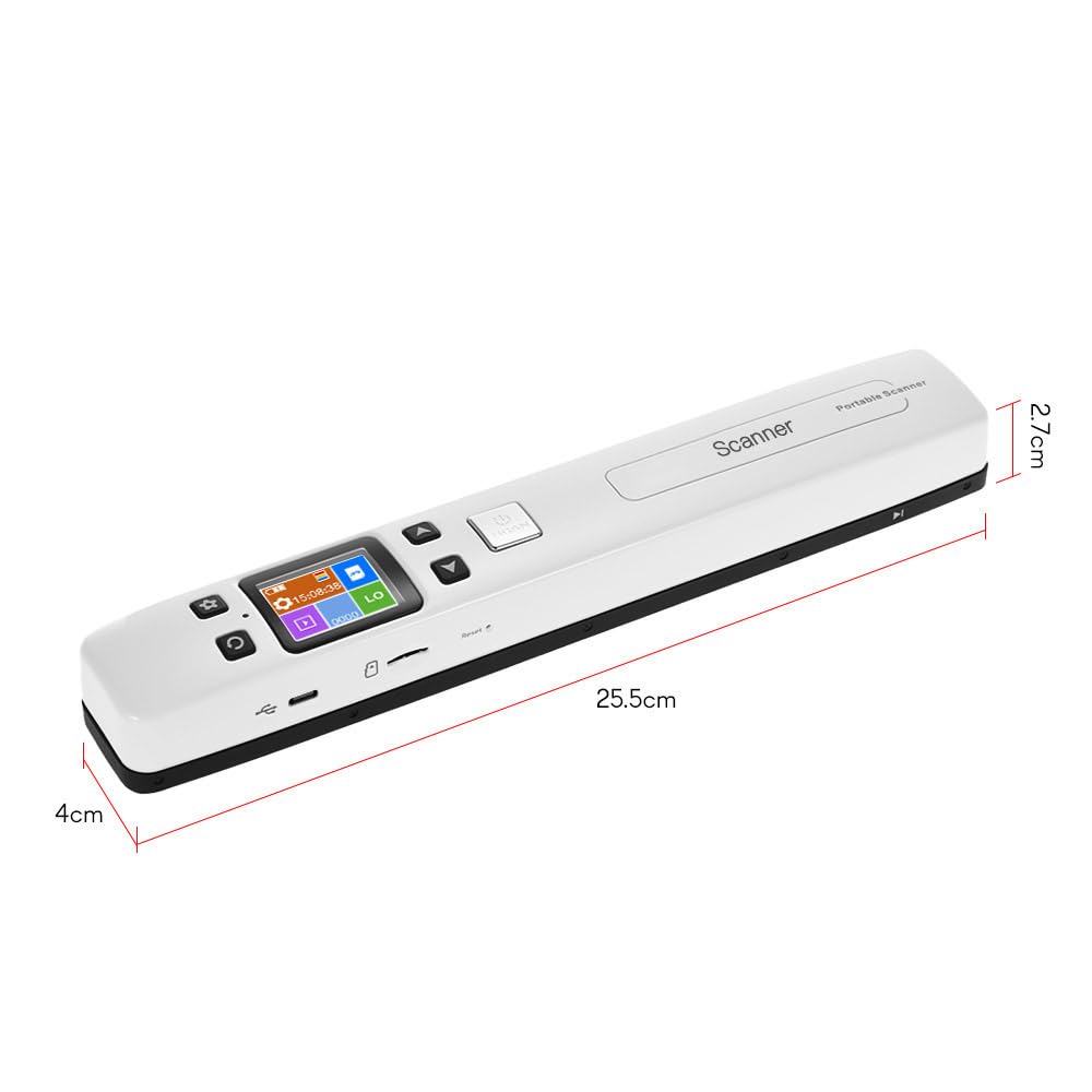 iScan02 Handheld Handheld Wand Escáner de Documentos/Libros/imágenes Resolución 1050DPI High Speed ​​Scanning Tamaño A4 Formato JPEG/PDF Colorida Pantalla LCD para Office Business