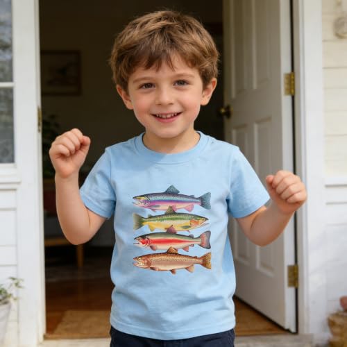 Image of Kids Short Sleeve Tees Toddler Crewneck T-Shirts Boys Girls Dino Raccoon Excavator Silly Goose Flower Girl Tops 2-7 Years