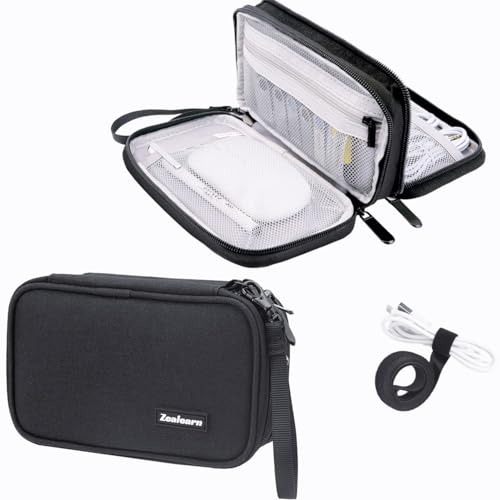Zealearn Travel Tech Carrying Pouch - Portable Electronics Organizer Travel Case, Portable Tech Organizer, All-in-One Storage Bag for Charging Cable (Small, Black, Small)