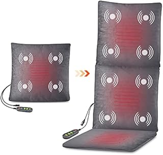 Snailax Massage Throw Pillow & Massage Seat Cushion with Heat, Vibrating Heated Back Massager, 3 Massage Modes & 2 Heat Settings,Portable Seat Massage Chair Pad for Office, Home,Travel,Ideal Gifts