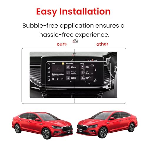 Image of 10-Inch Infotainment System Screen Protector For SKODA SLAVIA | Transparent & Durable Screen Guard Car Accessories | Breakproof & Smudge Resistant | Car Tempered Glass