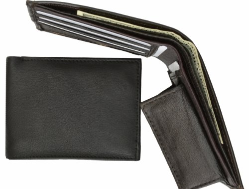 Marshal Lambskin Leather Mens Id Card Credit Card Bifold Wallet #TOP3