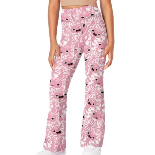 Image of Girls Flare Leggings 5-14T Cute Bell Bottoms for Girl Yoga Pants for Gym