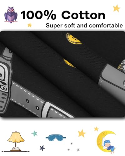 Image of DAUGHTER QUEEN Boys Pajamas 4 Pieces Long Set 100% Cotton Sleepwear Size 18 Months-12 Years