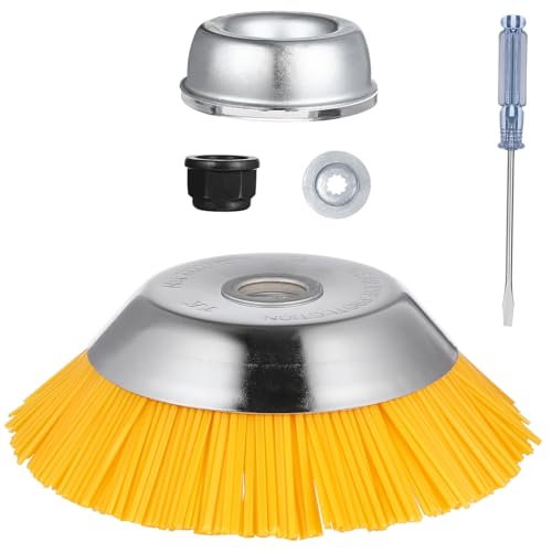 POPETPOP 除草頭トリマーヘッド ナイロンホイール草刈機用 耐久性ブラシカッター 軽量設計 ガーデン芝生整備用