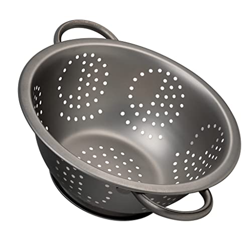 ABRUS® Stainless Steel Colander 24cm - Advanced Sturdy Base | Wide Handle | Dishwasher Safe (29CM)