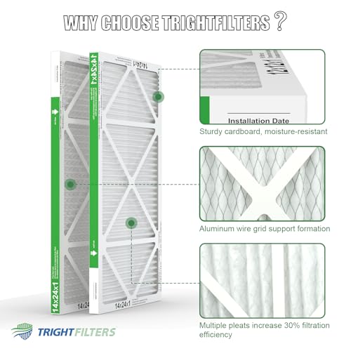 Image of TRIGHTFILTERS 14x24x1 Air Filter 4 Pack, MERV 8 Pleated HVAC Furnace Filter | Air Conditioner Filter Replacement Dust Defense Furnace AC Protection Durable Lightweight