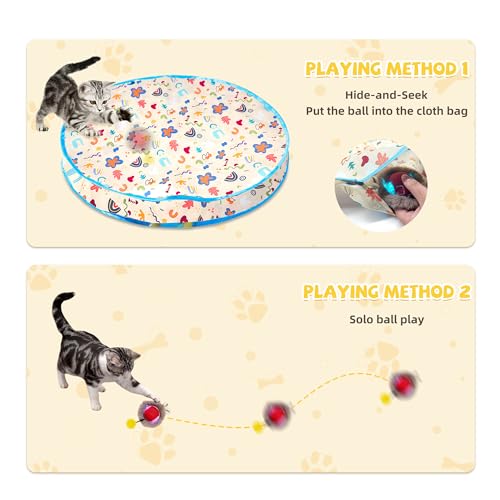 Jouet interactif pour chat d'intérieur et chaton avec cachette - 5