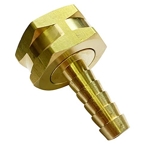 Vis Brass Garden Water Hose Pipe Connector Swivel Fitting 3/8" Barb X 3/4" Female Ght Thread Fittings W/Rubber Washer（2Pcs） #TOP3