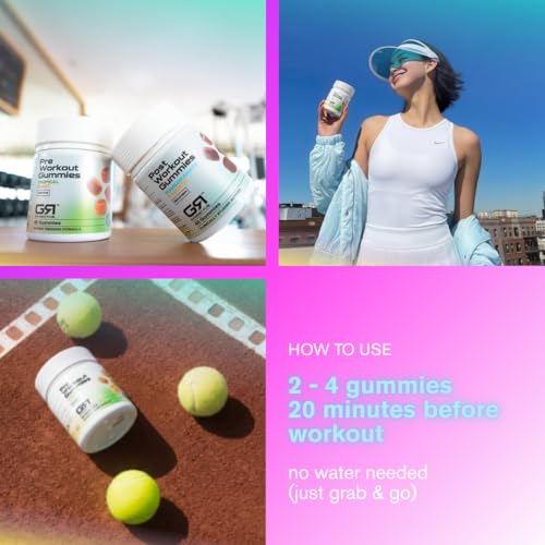 Image of GR Fuel Pre Workout Gummies, Energy & Focus, Sour Berry Blast, 30 Servings | Energy & Focus Support, Workout Performance, Nitric Oxide, Caffeine, L-Theanine & Methyl B12, USA Made