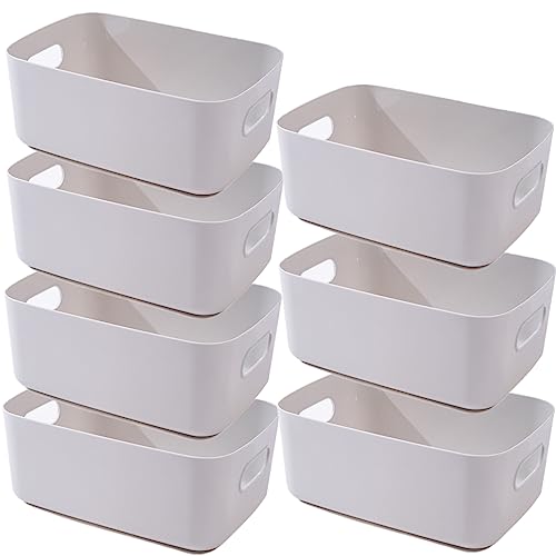 NCRGB Lot de 7 paniers de rangement en plastique avec poignées - 20 x 14,7 x 7 cm - Organiseur...