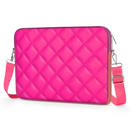 Aatacas Puffy Quilted Laptop Sleeve with a Removable Shoulder Strap Compatible with MacBook Air/Pro, 13-13.3 inch Notebook, Compatible with MacBook Pro 14 inch M3 M2 M1 Chip 2023-2021