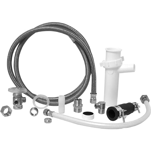 Waxman PlumbCraft White Dishwasher Installation Kit 7027700LF Dishwasher Parts and Accessories Including Dishwasher Drain Hose Dishwasher Water Supply Line Compressions and More
