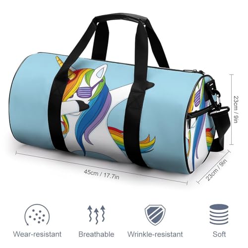 Duffel bag licorne résistant idéal pour gym et randonnée
