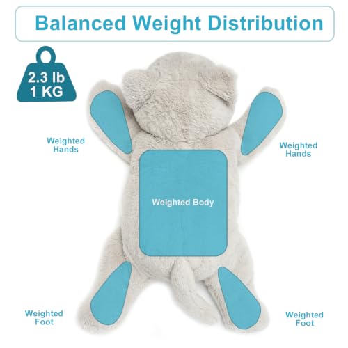 Image of WEIGEDU Weighted Cat Stuffed Animal Plush Toy, 20 Inches, 2.3 lbs