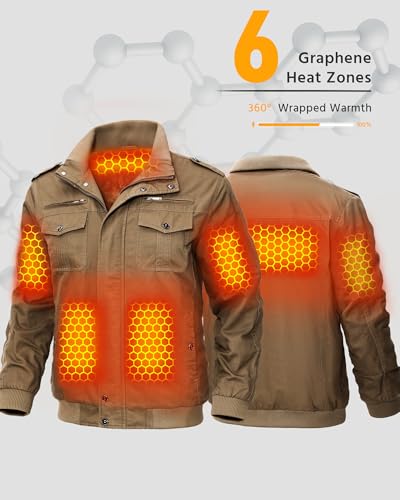 Image of Wulcea Graphene Heated Jacket for Men 12V Fast Charge 18400mAh Large Capacity