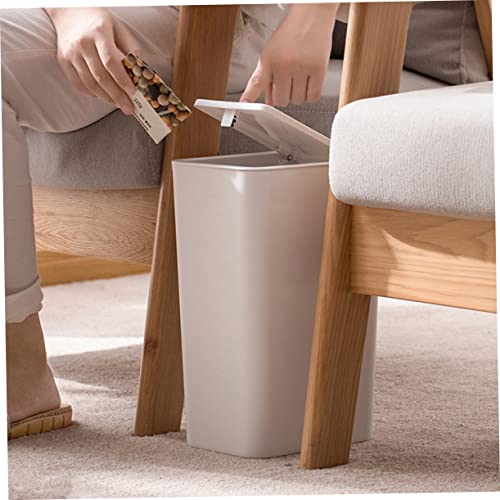 Caneca de basura rectangular con tapa, plástica y compacta miniatura 7