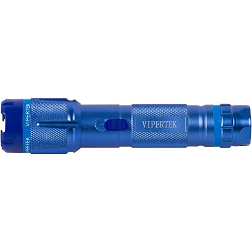Vipertek Vts-T03 - Aluminum Series 59 Billion Heavy Duty Stun Gun - Rechargeable With Led Tactical Flashlight, Blue #TOP1