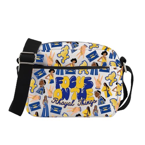 WSNANG Greek Sorority Crossbody Bag Pretty Poodle Gold & Royal Blue Shoulder Bag Greek Sorority Gift