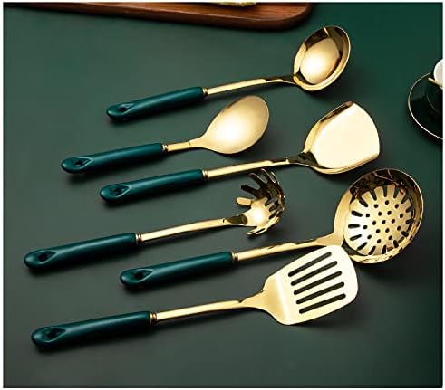 Miniatura 8 de Utensilios de cocina de acero inoxidable con mango de cerámica, 7 piezas con estante colgante, juegos de cocina antiquemaduras, juegos de utensilios