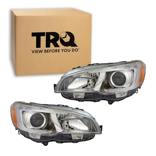 Image of TRQ 2 Piece Headlight Assembly Set Driver & Passenger Side Compatible with Subaru WRX 2015-2021 Base & Premium SU2502152 SU2503152 84001VA021 84001VA031