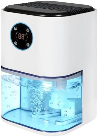 Spector 2L Dehumidifiers Humidity Setting, Air Purifier Dehumidifier with Touch Control 40–70% Humid...